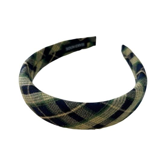 Padded Plaid Women Headband Wide Hair Band Lightweight Anti-slip Hair Loop Fall Winter Girls