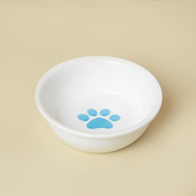 Ceramic Cat Bowl Lace Polka Dot Pet Bowl Anti-Black Chin Cat Food Bowl Cat Food Bowl Small Dog Teddy Pet Supplies