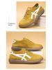 2025 Women's Lightweight Textured Leather German Training Shoes - Trendy, Flat, Patchwork Forrest Gump Student Sneakers