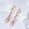 Wbmqda Classic Zircon Drop Earrings For Women 585 Rose Gold Color High Quality Daily Jewelry Accessories