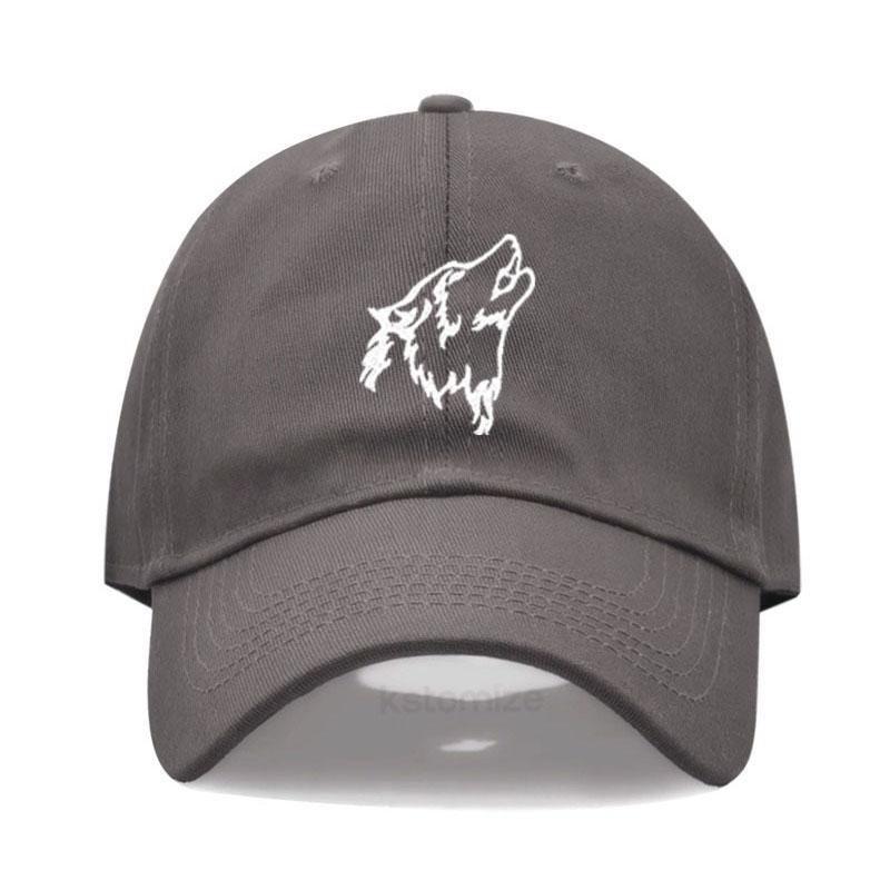 Women's Baseball Cap Men's Washed Cotton Wolf Howl Embroidery Embroidery Dad Hat Sport Golf Caps For Man Sun Hats Dropshipping