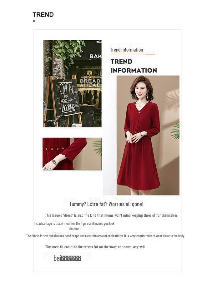 Rochie Elegantă Midi pentru Femei de Vârstă Mijlocie - Croială Slim, Ținută Stilată pentru Banchet de Nuntă de Primăvară/Toamnă