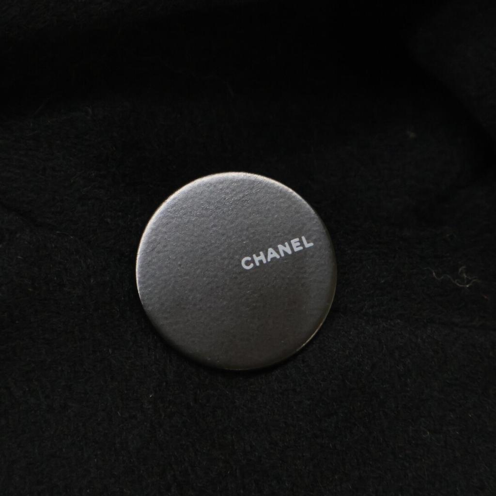CHANEL [Domestic regular] 99A P14063W02560 Logo button wool x cashmere hoodie coat 38 blackUsed