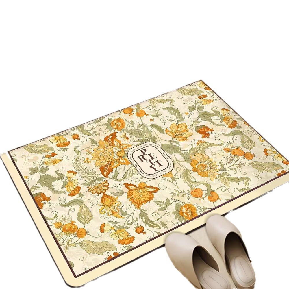 American Flower Light Luxury Advanced Sense Bathroom Absorbent Mat Dirty Non-slip Mat Toilet Quick Dry Good Care Door Mat