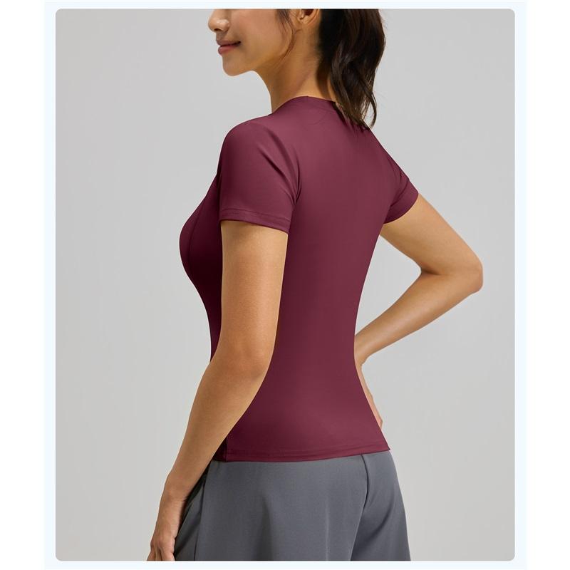 Women's Fashionable Lightweight Athletic Yoga Top, Short-Sleeve Running And Fitness T-Shirt For Summer