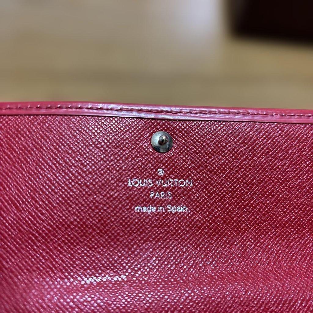 Used Louis Vuitton Epi Leather Long Wallet Red Serial Number CA1016