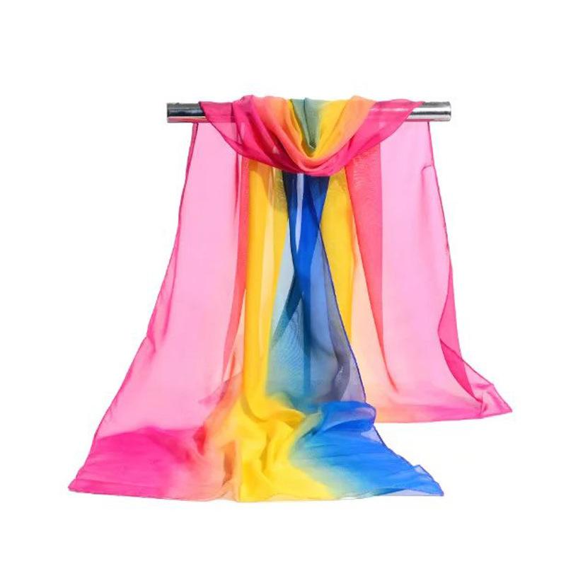 

Весенний новый шифоновый шарф женский градиентный цвет шарф пляжный шаль от солнца 160*52cm