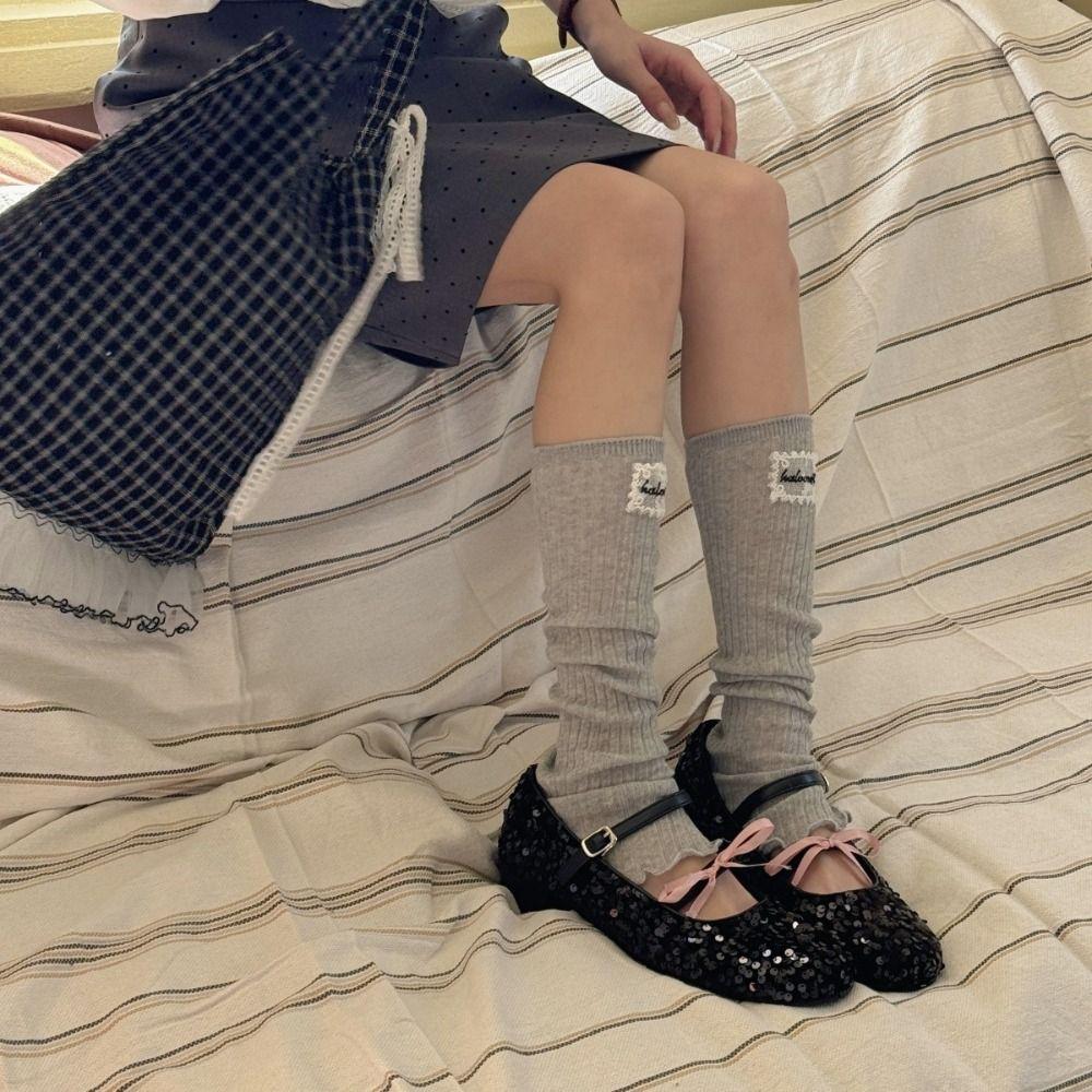Sweet Ballet Calf Long Socks Candy Color Cotton Socks Comfortable Mid Calf Stocking Streetwear