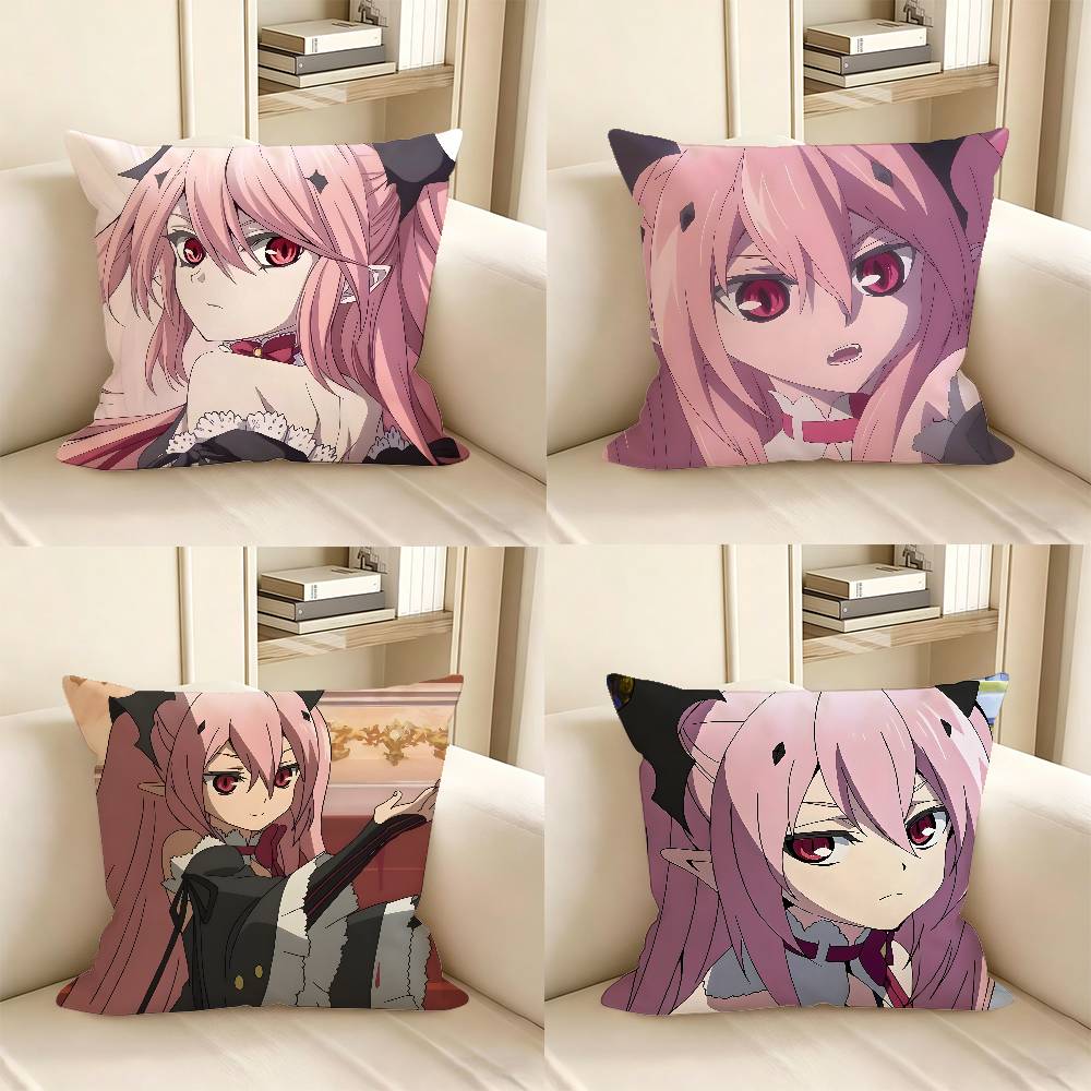 1pc Krul Tepes Anime Pillow Case Fashion Square Pillowcase Bedroom Sofa Room Ins Decoration Leisure
