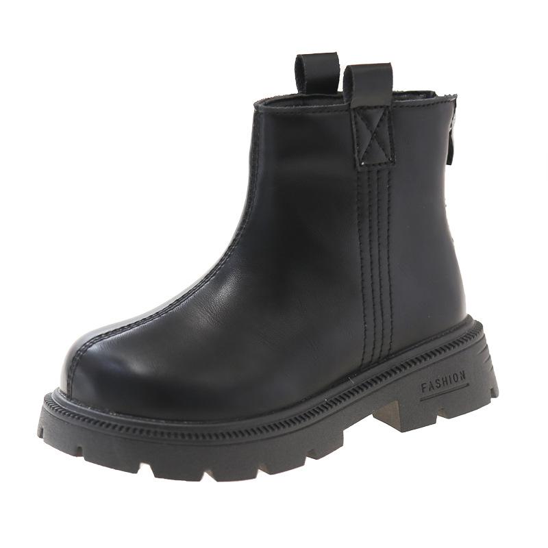 Girls Boots Autumn and Winter New Thermal Short Boots Foreign Leather Boots Thin Velvet Martin Boots Versatile Princess Boots British Style