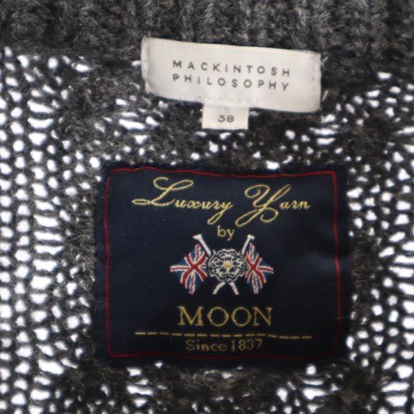 MACKINTOSH PHILOSOPHY Sanyo Shokai Wool Long sleeve knit 38 Gray sweater Women Used