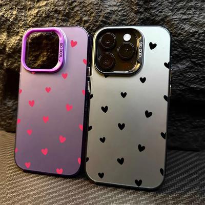 Black Love Heart Phone Case For Xiaomi Redmi 13 14 15 13C 14C 15C 4G 5G Redmi Note 12 13 14 Pro 4G 5G Hard PC Shockproof Funda