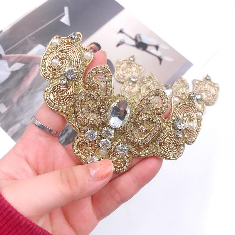 Neue Glänzende Elegante Braut Hochzeits Party Schuhe Zubehör Für Hohe Absätze Flache Schuhe Hausschuhe Strass Schuhdekorationen Blume