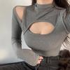 Slim-Fit Semi-High Neck Long-Sleeve Top for Women - 2024 Spring/Autumn/Winter Collection