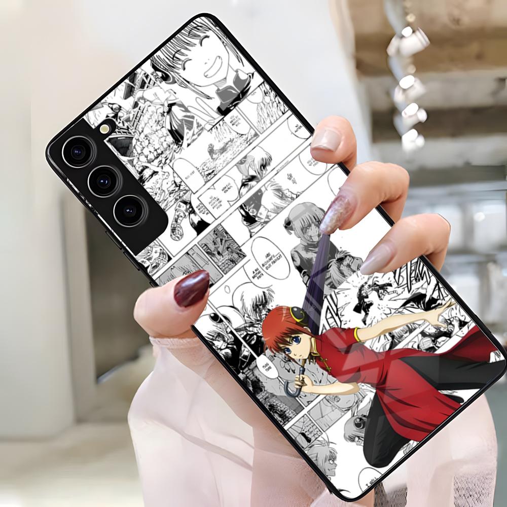 Anime Gintama Sakata G-Gintoki Phone Case For Samsung S25 Edge Ultra S23 S22 S21 S20 Ultra Plus S24 Fe A54 A53 A25 A16 A14 Glass