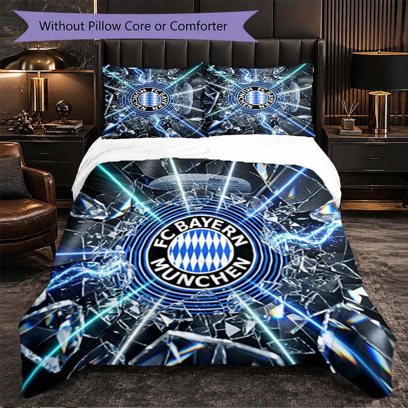 Set Biancheria da Letto Bayern Monaco Modello 3 Pezzi Morbida Copripiumino in Microfibra con Federe per Camera da Letto