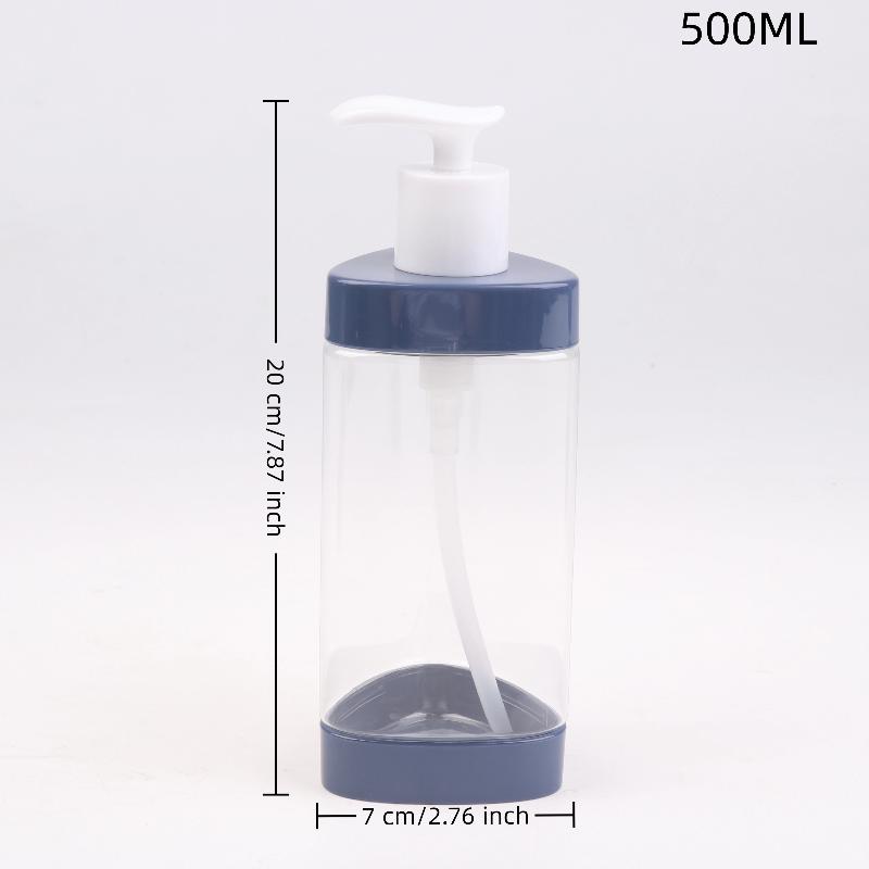 1Pcs Plastic Press Empty Shampoo Bottle High-Capacity Refillable Travel Portable Container Shower Gel Bottle Transparent
