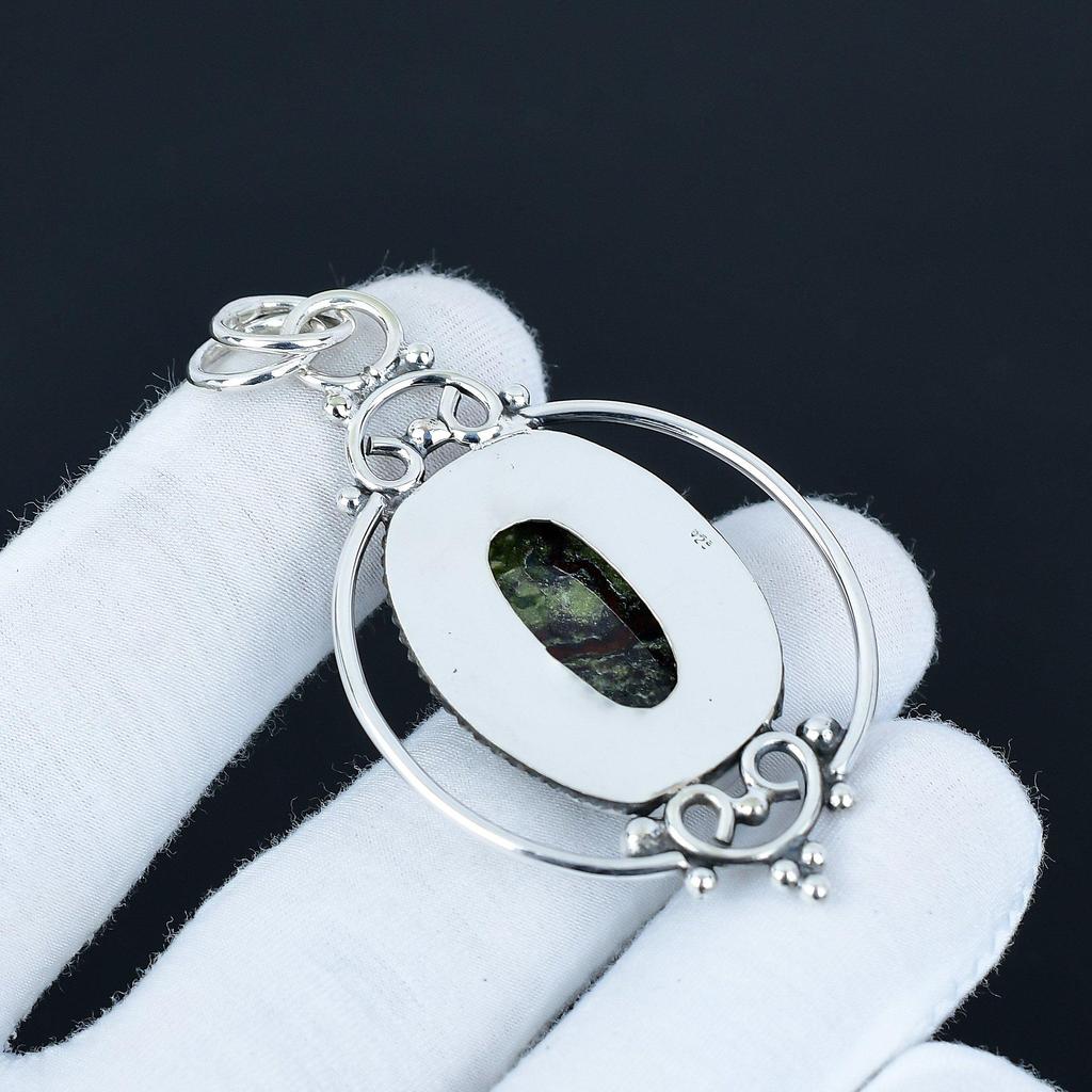 Dragon Blood Jasper Pendant, 925 Sterling Silver Handmade Jewelry, Silver Pendant, Party Wear Jewelry For Women's, Pendant Halloween Jewelry