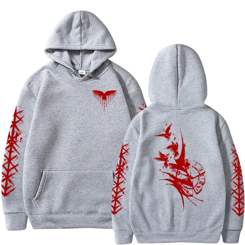 2025 New Men Hoodie Sweatshirt Raven Ancient Clocks Print Fashion Top For Autumn Winter Casual Sport Wear Home Outdoor Pullover