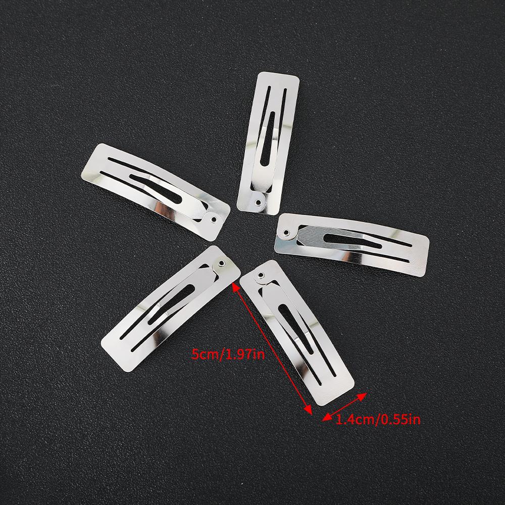 10/20/40pcs 5cm Silvery Y2K HairClip BB Hair Clips for Girls Metal Snap Clip Hairpins Barrettes Hair Accessories