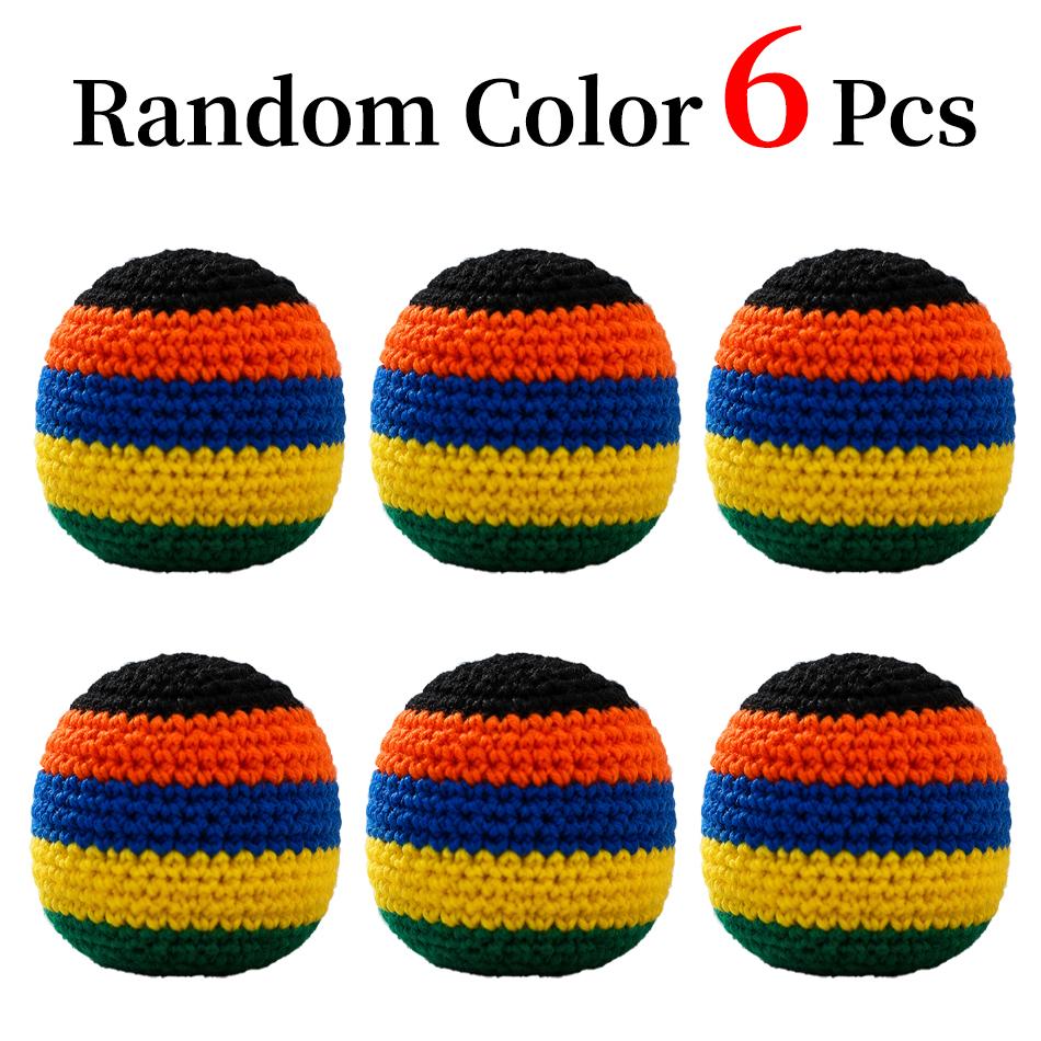 Regenbogen Handgefertigte Häkel-Hacky Sacks Weiche Langlebige Fußbälle Jonglierbälle Stressabbau Outdoor Indoor Hinterhof Party Aktivitäten