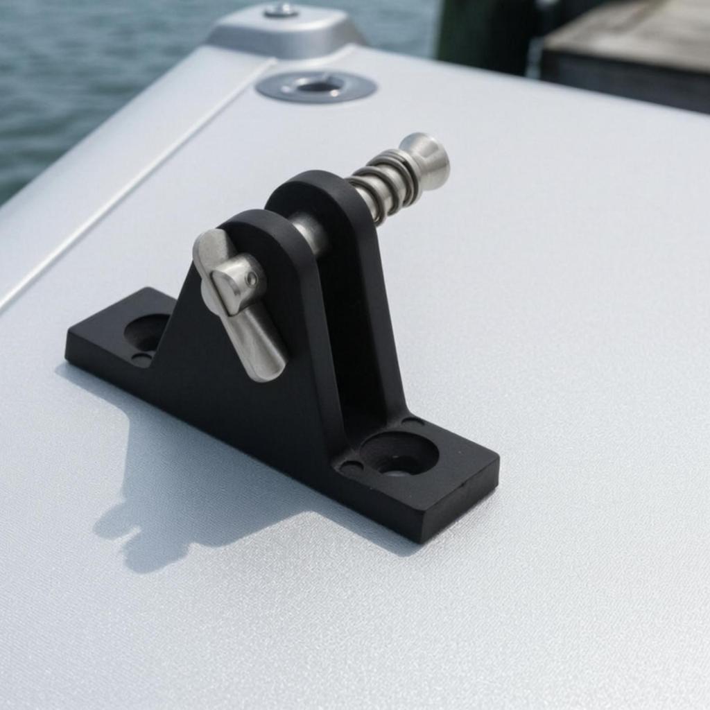 Top Deck Hinge Mounting Bracket with Pin Nylon Rear Mount for Canopy, Marine