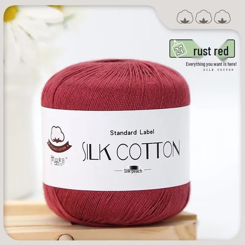 Spring/Summer No. 6 Lace DIY Knitting Silk Cotton Yarn - Skin-Friendly, Non-Pilling, Medium-Fine Crochet Pure Cotton