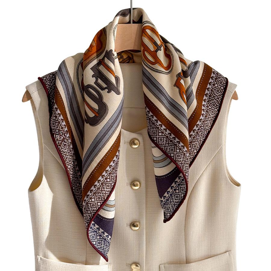 Italian Old Qian Style! Mulberry Silk Wool Scarf for Women Winter Autumn High-End Small Square Shawl
