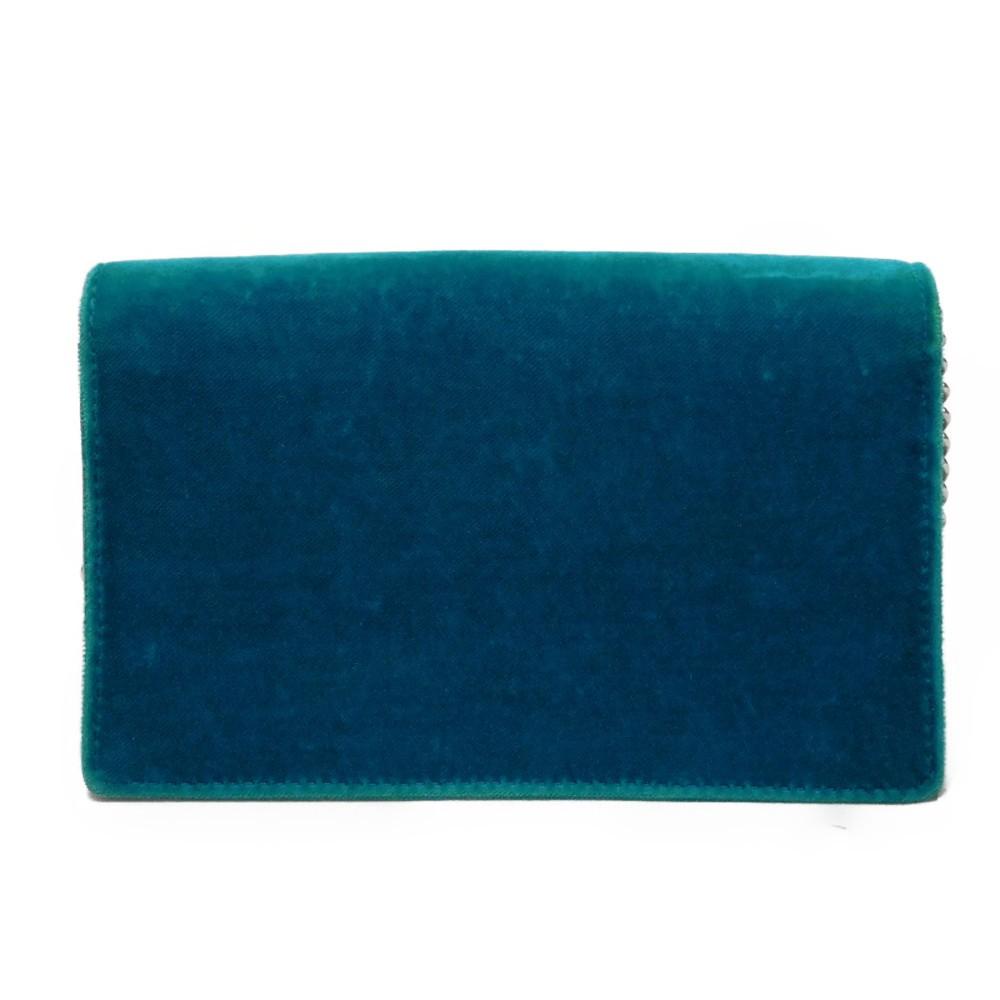 Used Dionysus Super Mini Bag 9539 476432 K4DNN 4471 7921 Tiger Head Crystal Velvet Turquoise Women's from Japan
