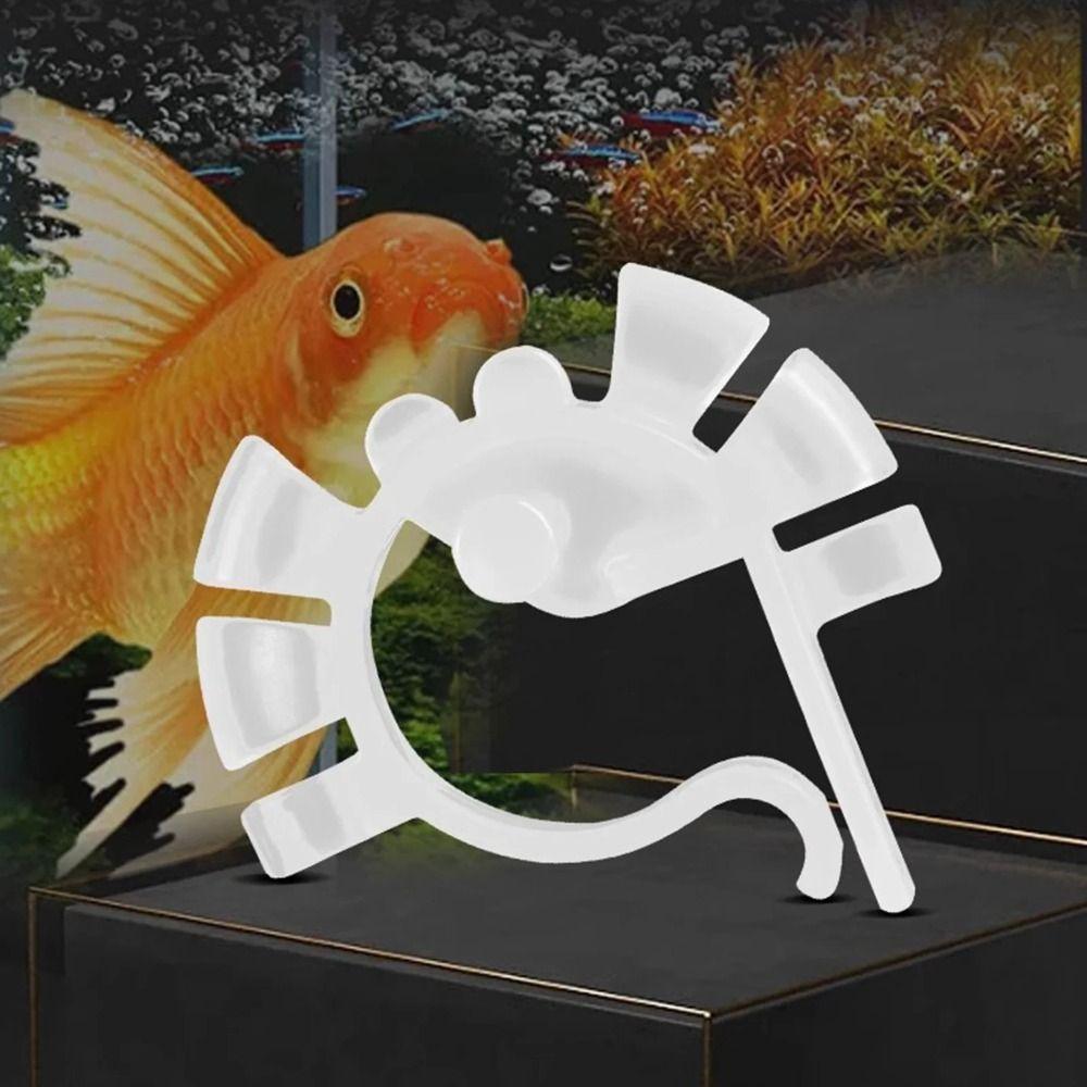 2Pcs U Shaped Clip Aquarium Air Tube Holder Clip with Suction Cup Fits 4-6mm Round Pipe Fish Tank Air Tube Fixing Clip