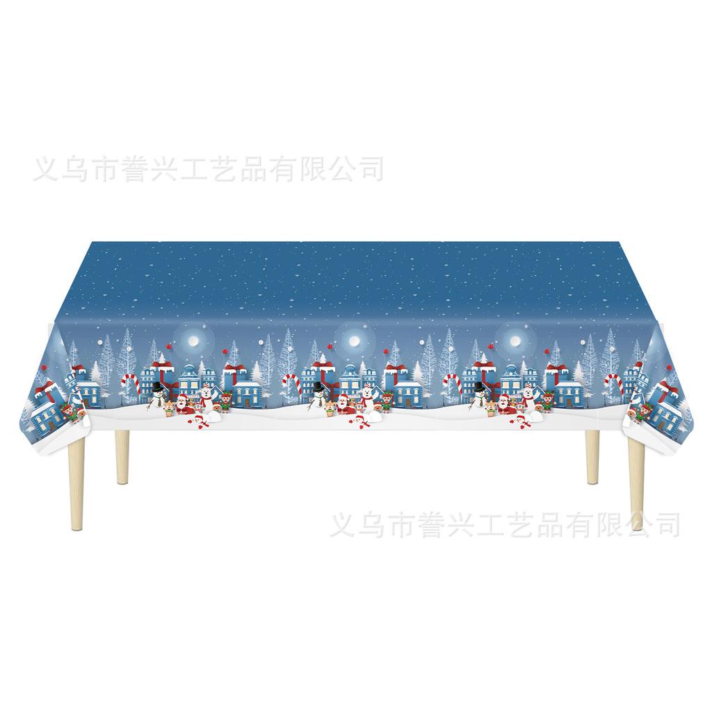 Spot Pe Christmas Party Snowflake Tablecloth Cartoon Gingerbread Winter Theme Disposable Tablecloth Decoration Atmosphere Layout