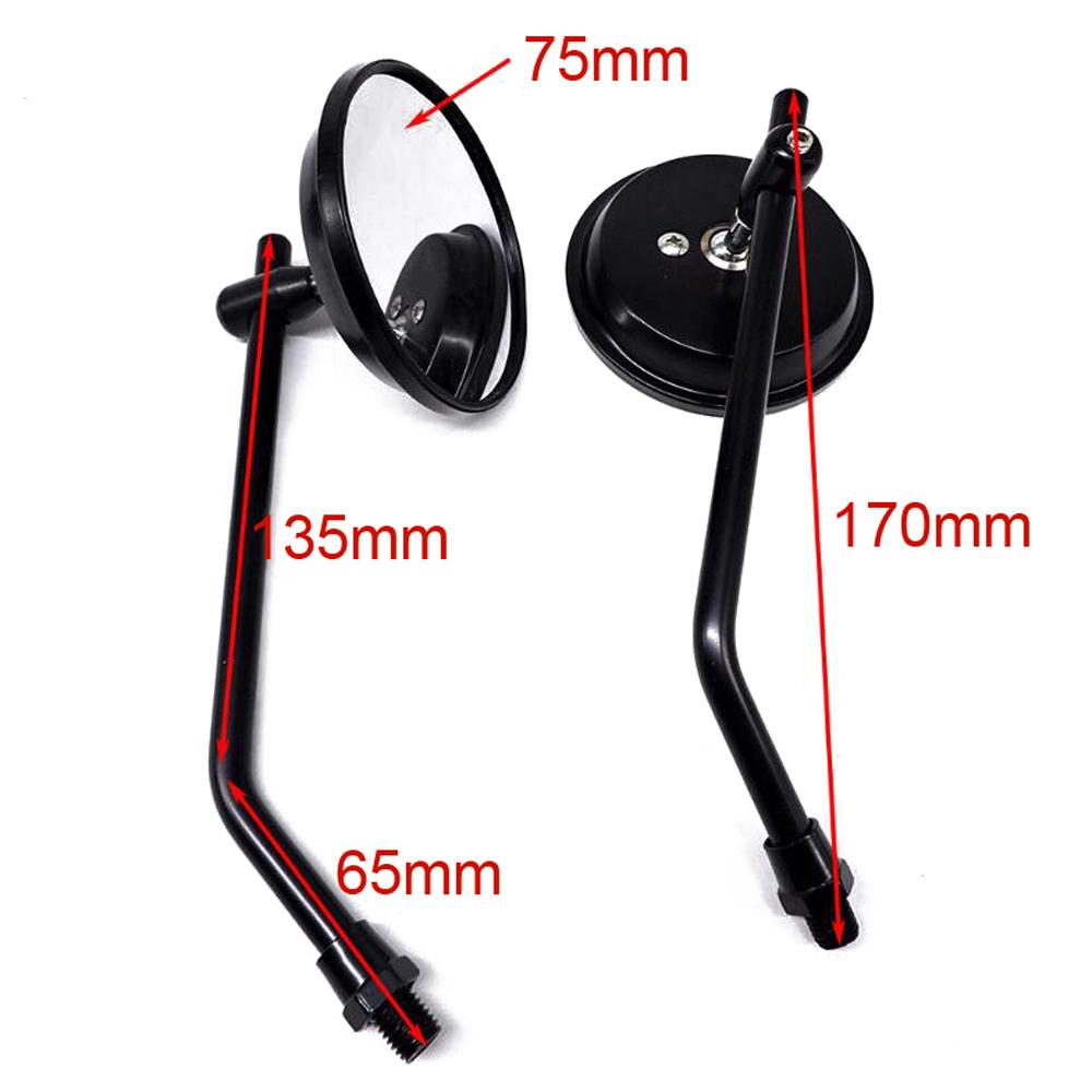 Motorcycle Rearview Mirror Universal Convex Rear View Mirrors Support 360 Degrees  Rotation for M10