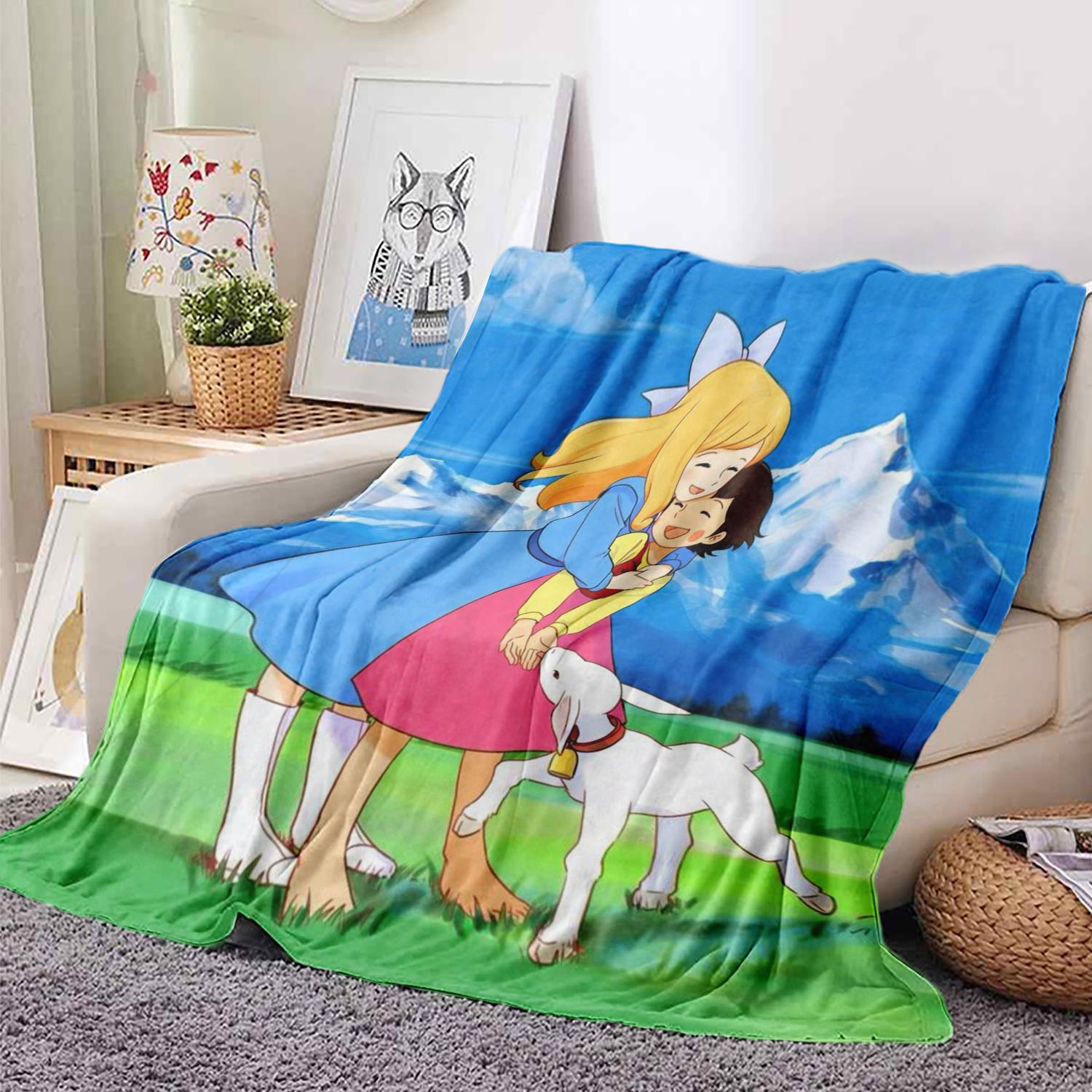 

H-eidi The Ggirl From The Alps Print Flannel Blanket.Sofa,Bedroom Nap Blanket Car,Travel,Camping,Picnic Throw Blanket 75x90cm
