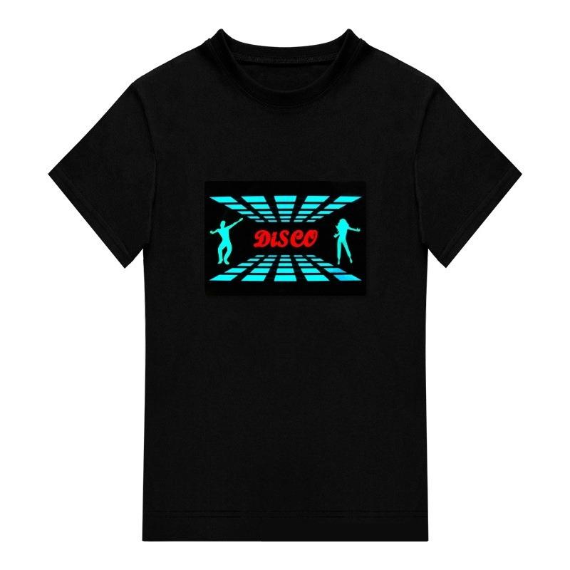 2025 Nové Vysoce Kvalitní Pánské Bavlněné LED Tričko Ekvizér Zvukem Aktivované EL Tričko Úžasné Osvětlení LED Tričko Hlasové Ovládání