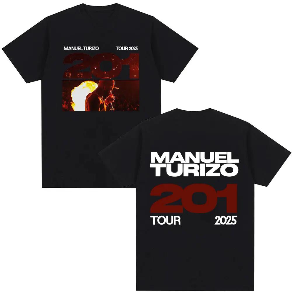 Rapper Manuel Turizo 201 Album Graphic Merch T Shirts Men Women Clothing Casual Oversized Tshirt Hip Hop Rock Short Sleeve Tees