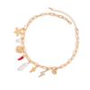 Ocean Inspired Chunky Shell Starfish Pendant Necklace Summer Beach Jewelry Gift Elegant Clavicle Chian for Women