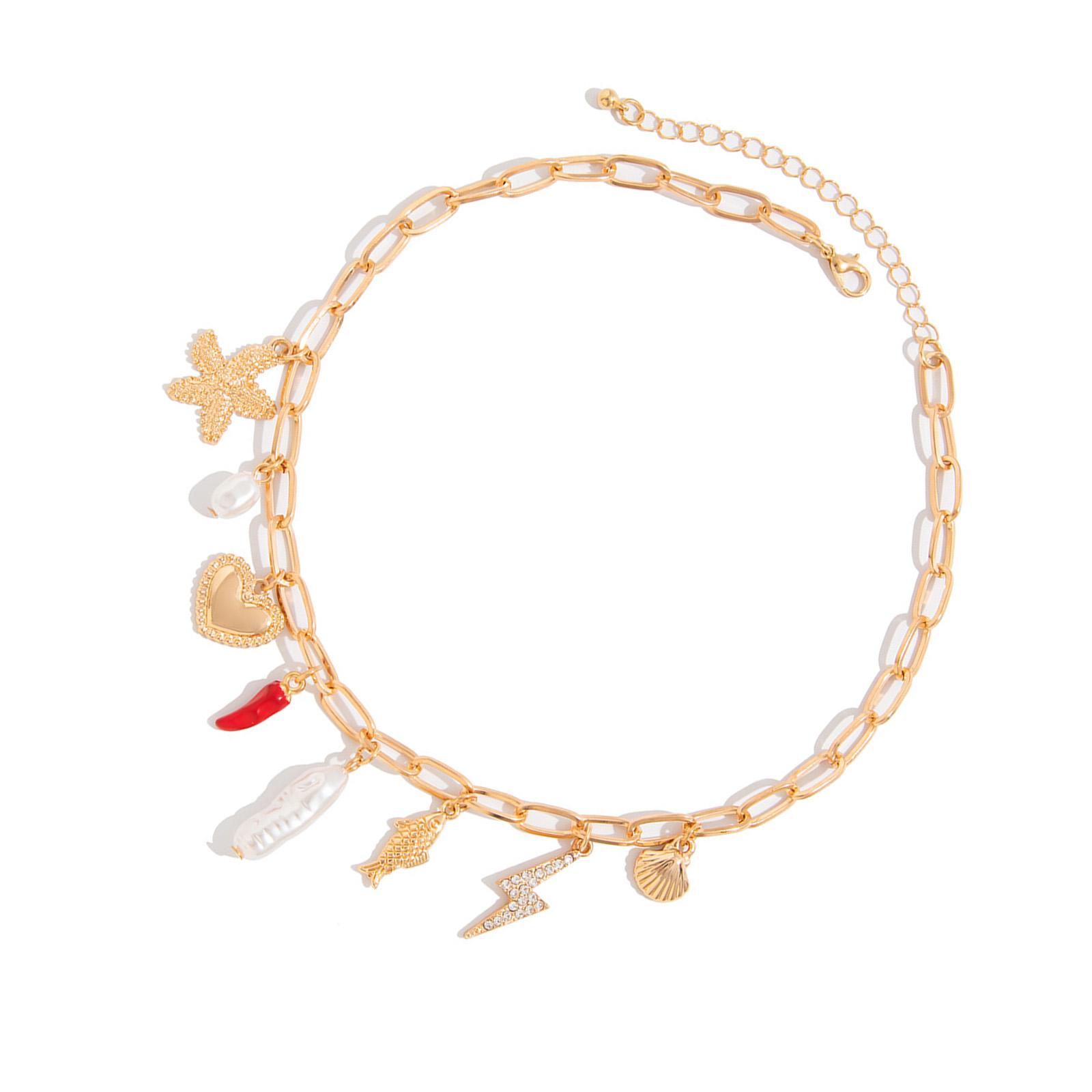 

Ожерелье-подвеска из крупных ракушек и морской звезды в океанском стиле, летние пляжные украшения, подарок, элегантная цепочка для ключиц для женщин B