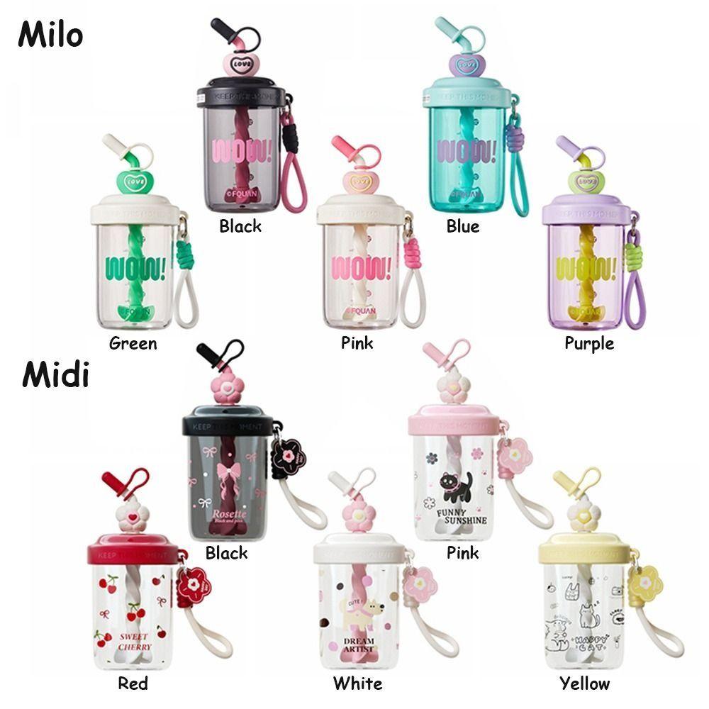 580ML/520ML Water Bottles With Straw Straw Dust Cap Drinking Cup High-capacity Leak-proof Cocktail Blend Shaker Cups