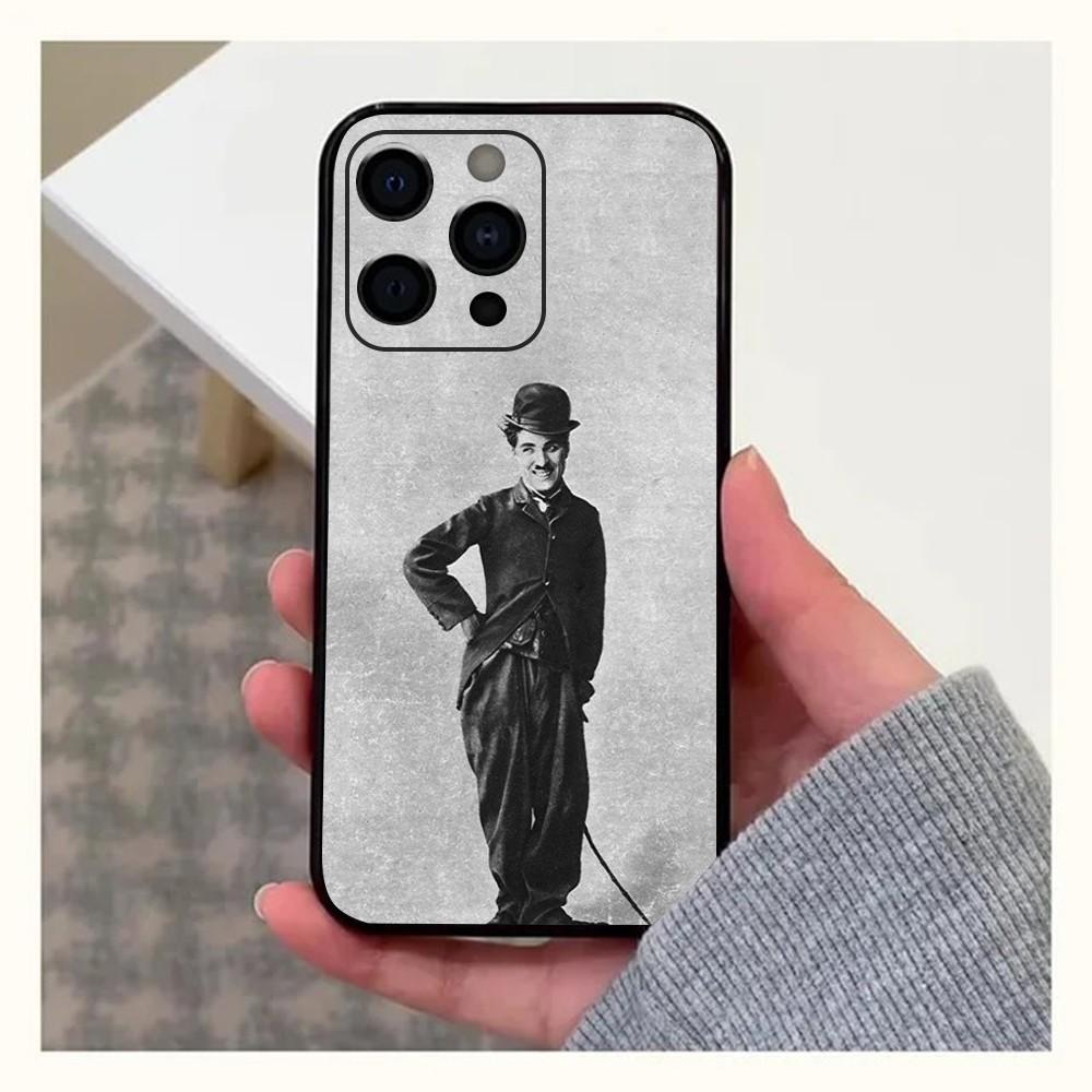 Funny Charlie Chaplin Phone Case For Apple iPhone 15,14,13,12,11,Pro,X,XS,Max,XR,Plus,Mini Soft Black Cover