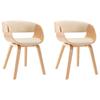 Dining Chairs 2 Pcs Cream Bentwood and Faux Leather