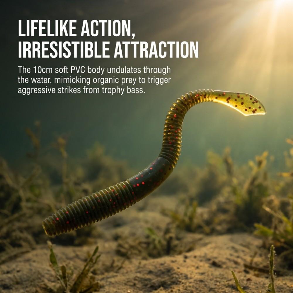 40PCS Soft Simulation Fishing Lure 10cm Fishing Bait Earthworm Bait  Freshwater Fishing