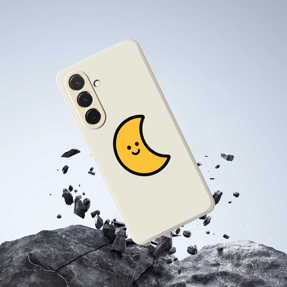 For Samsung Galaxy A36 5G Case Yellow Moon Pattern Printing Straight Edge TPU Phone Back Cover