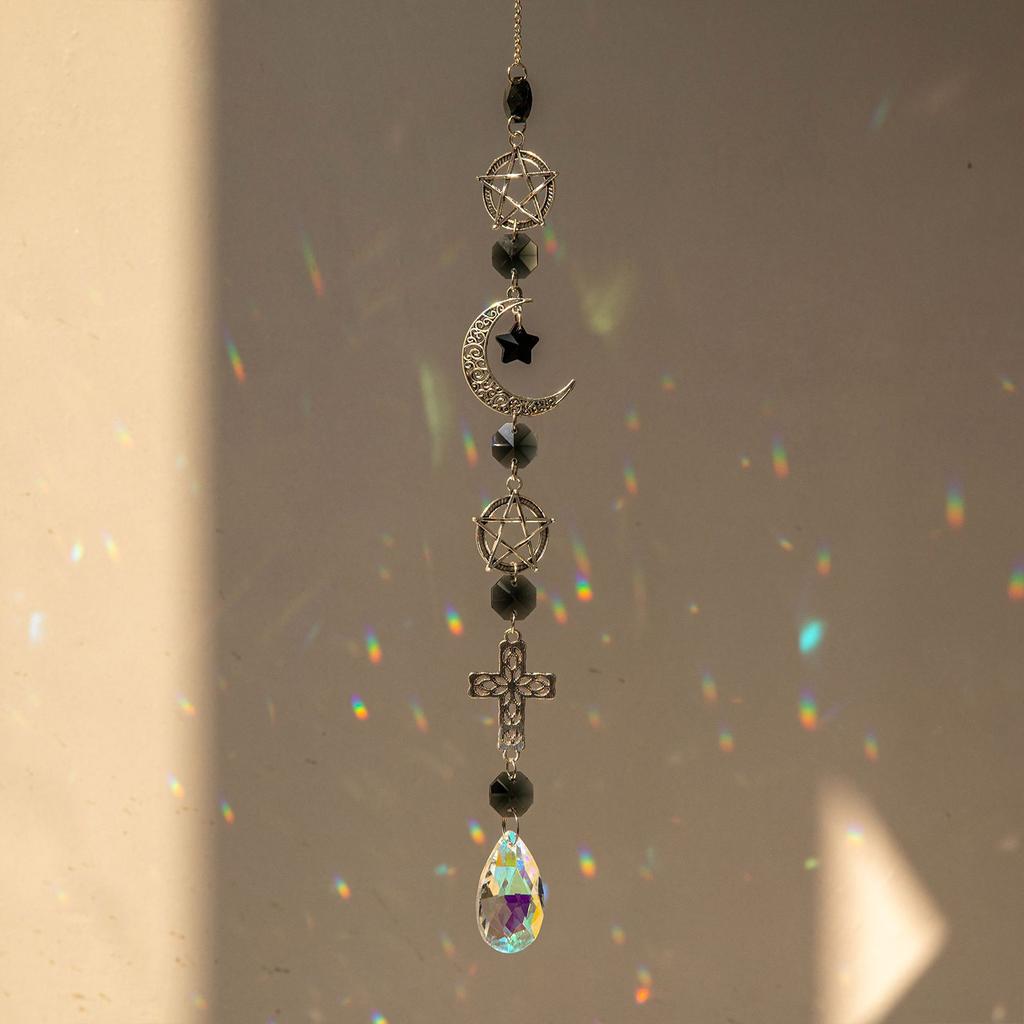 Colorful Suncatcher Crystal Wind Chimes Sun Catcher Light Catching Pendant Home Bedroom Balcony Window Garden Hanging Decoration