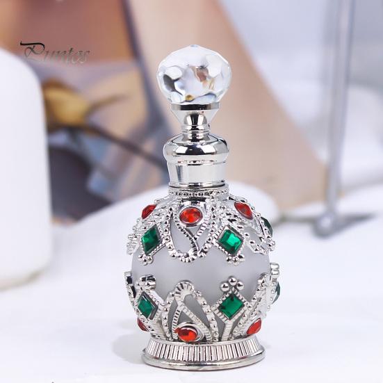 Kompakte Parfümflasche 15ML Vintage Luxus Nachfüllbare Flasche, Ätherisches Öl & Duft Glasspender Dubai Arabischer Stil Leerer Behälter für Reisen