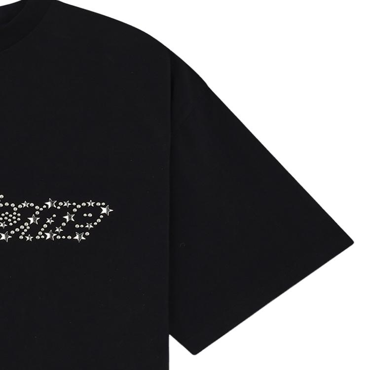 We11Done 25 Early Autumn Crystal Logo Short Sleeve T-Shirt Unisex T-Shirts Black WD-TT2-25-735-U-BK