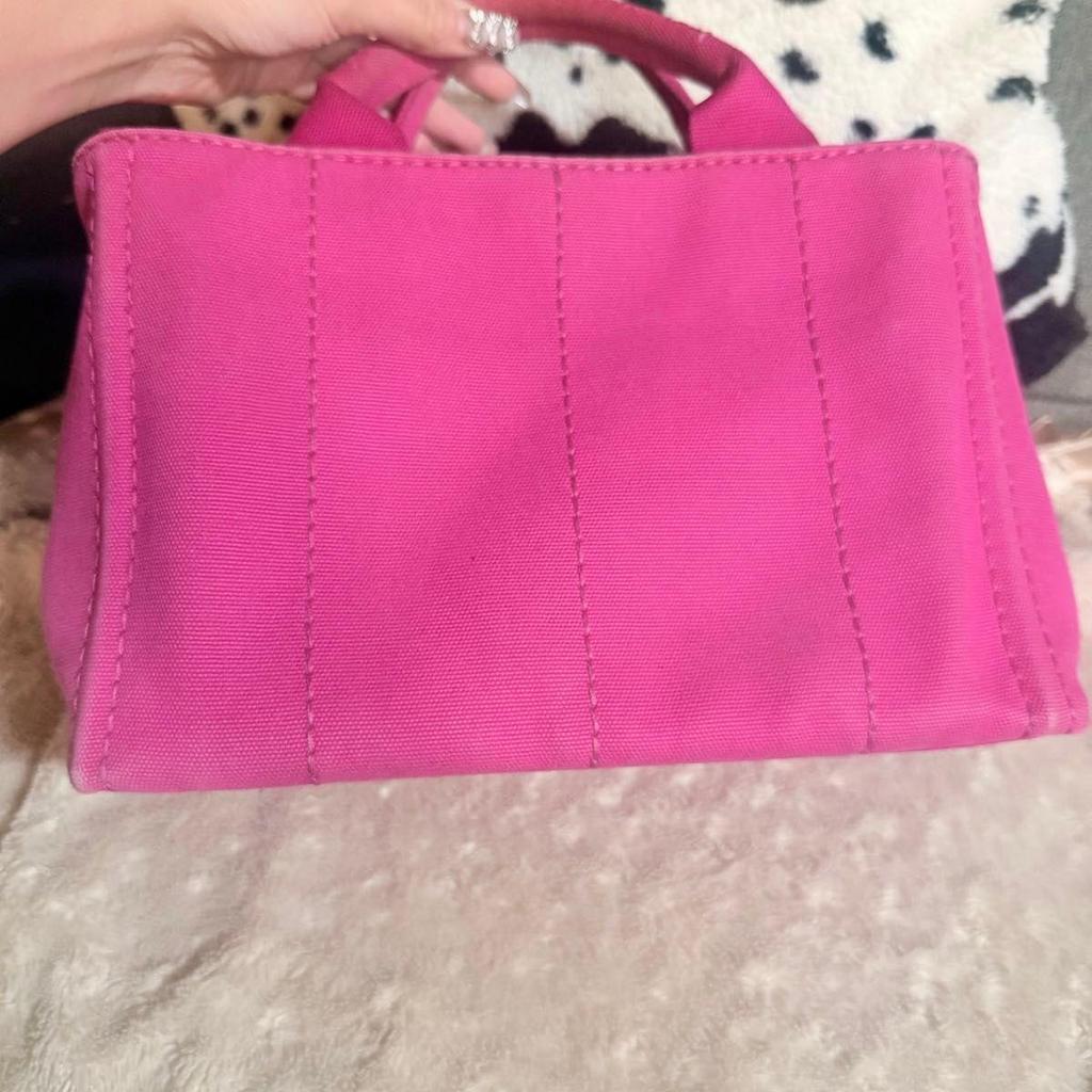 Used PRADA Canapa Tote Bag Pink MILANO