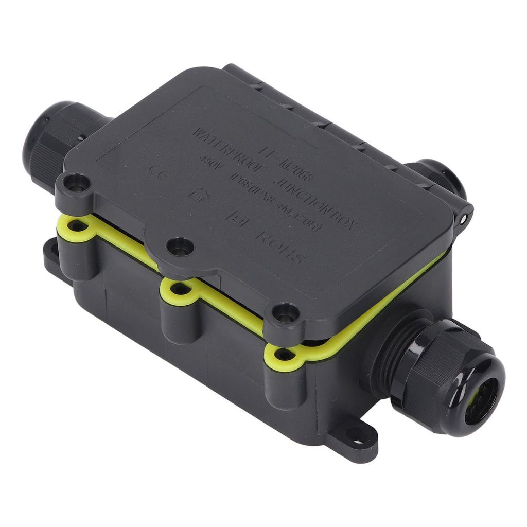 Water Proof Junction Box 3 Way IP68 Plastic External Electric Power Cord Box for Outdoor Lighting 450V