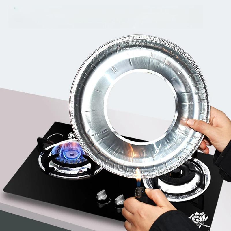 10pcs Aluminum Foil Covers Gas Stove Oil Proof Pad Protector Cleaning Pad for Kitchen Stove Top Cleaning Parts Accessories
