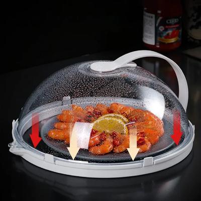 Mikrowellen-Spritzschutz Hitzebeständiger Mikrowellen-Schutzdeckel Transparenter Lebensmittel-Erhitzungsdeckel mit Dampfentlüftung und Griff