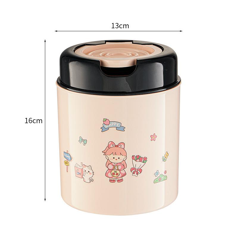Desktop Trash Can Mini Cartoon Open-cover Storage Bucket Office Living Room Coffee Table Dressing Table Small Paper Basket